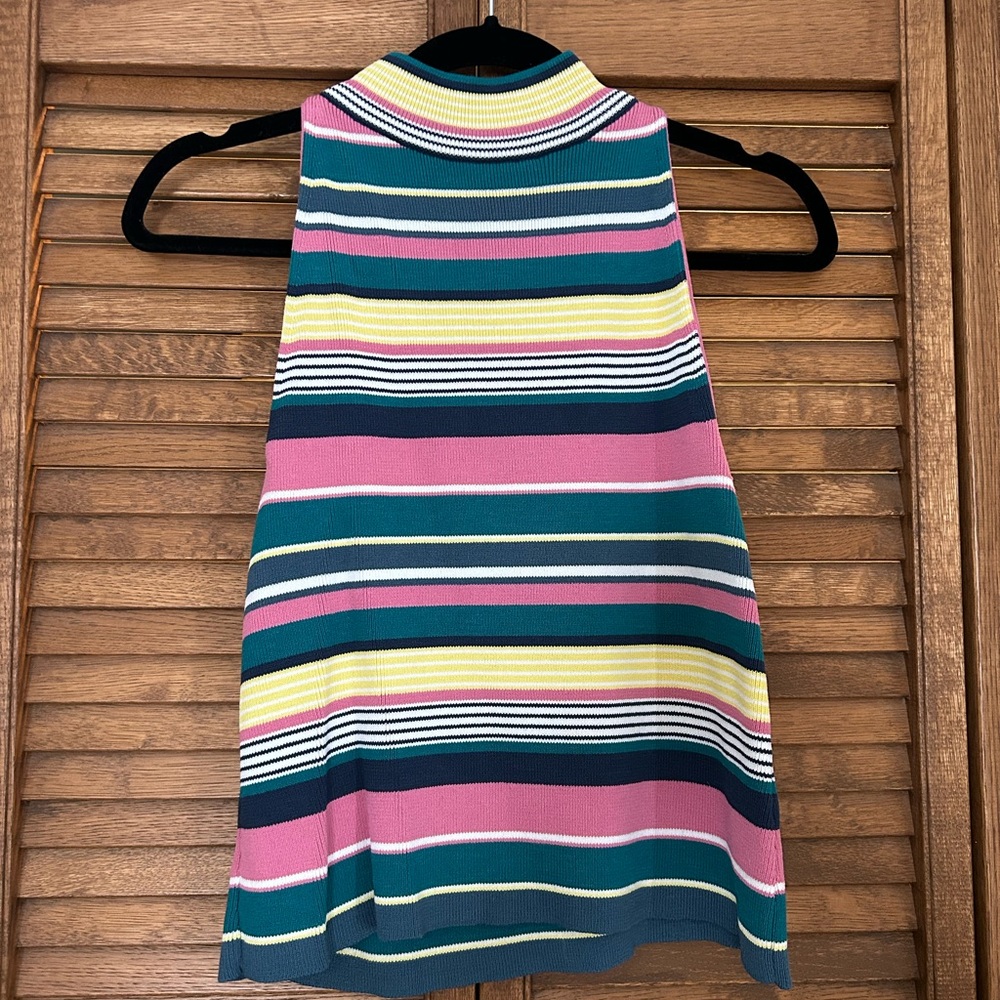 Maeve Multicolor Striped Turtleneck Tank